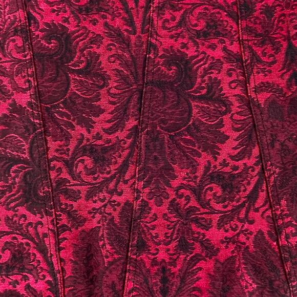 Arianne Women’s Cami Corset Tank, Deep Red/Black Jacquard, Sz XL Y2K 90s Vampire - Picture 3 of 7